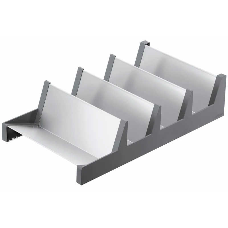 Blum Ambia-Line Spice Rack, Drawer Organiser for up to 16 Spice Jars or Packs, Inclined Compartments for Perfect Overview and Quick Access, Space-Saving and Sturdy, Orion Grey