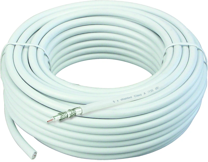 Schwaiger Coaxial Installation Cable 50 m 4-Way 135 dB White