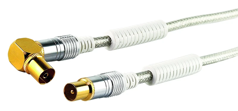Schwaiger Angled Antenna Cable with Ferrite Cores 110 dB 3 m Transparent
