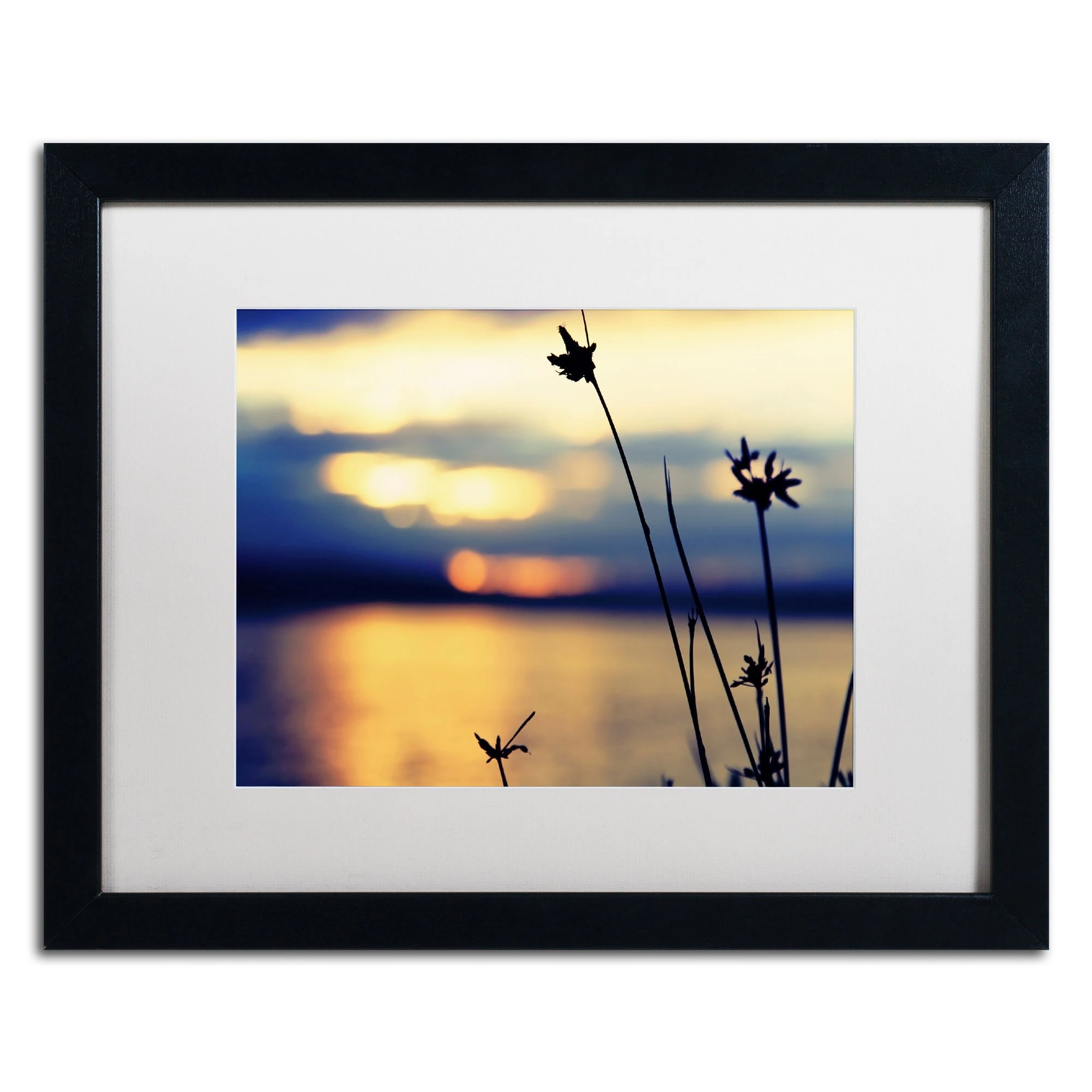 Trademark Fine Art Sunset Thoughts Artwork Beata Czyzowska Young in White Matte and Black Frame, 16 by 20-Inch