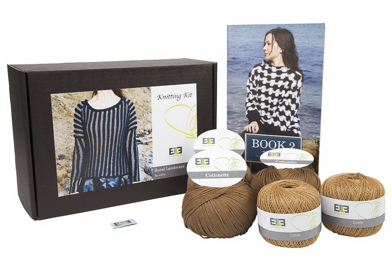 DesignEtte Knitting Kit Rural Landscape Linen/Cotton Light Brown/Light Brown XL-3XL - Image 1