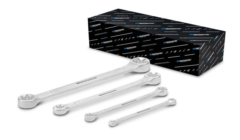 Matador 0221 9080 Double-Ended Ring Spanner Set of 4 E 6 x 8-E 20 x 24 mm - Image 1