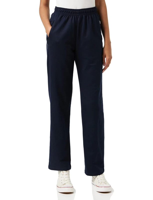 Trigema Women's Leisure Trousers Made of Sweat Quality, Blue (Navy 046), 10