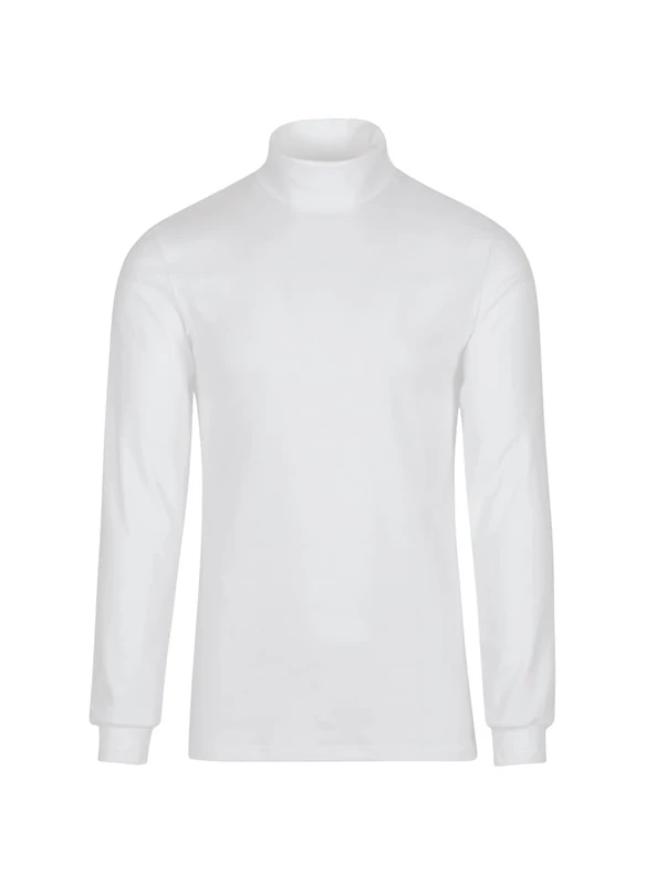 Trigema Men's Long Sleeve Ski and Sports Turtleneck Jumper, White, 3XL