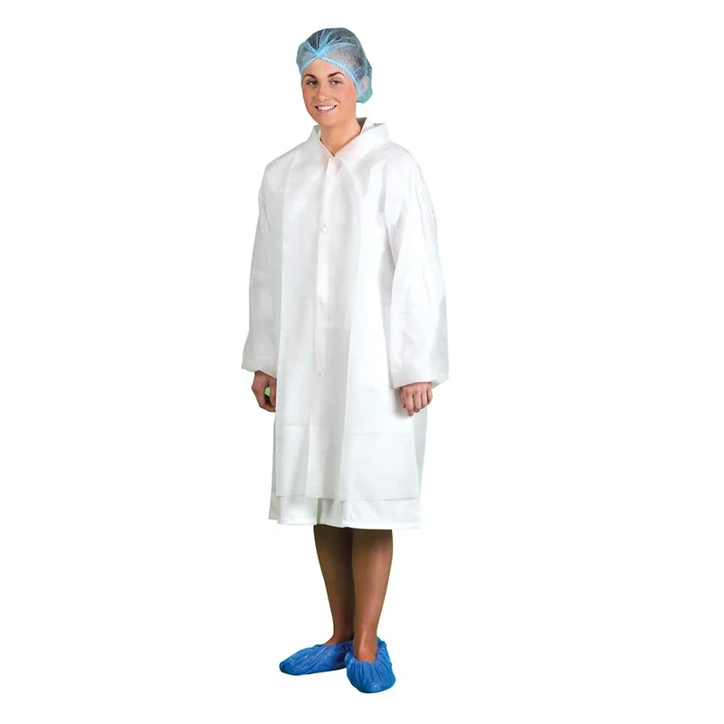 Portwest Disposable Visitors Coat PP, Color: White, Size: L, D118WHRL