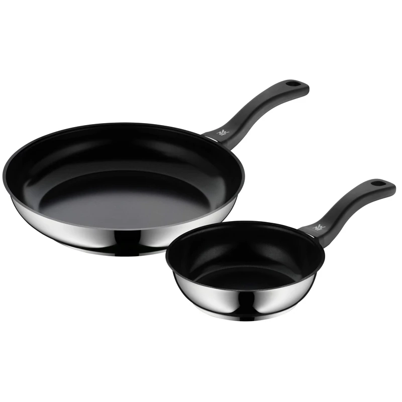 WMF Frying Pan-Set with Stainless Steel Handle, Silver, 18/28 cm, 2-Piece