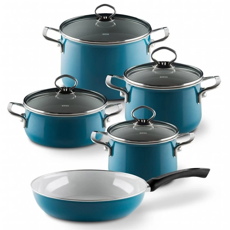 Riess Nouvelle - Aquamarine Top 3000 Extra Strong Set of Dishes 5 Pieces Cadet Blue