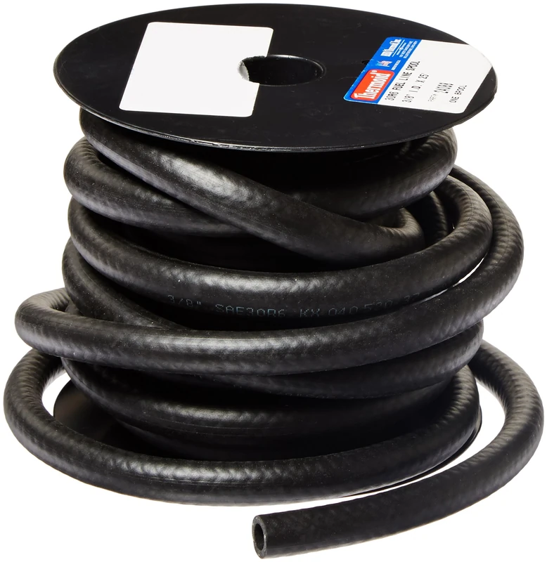 HBD Thermoid NBR/PVC SAE30R6 Fuel Line Hose, 3/8" x 25' Length, 0.375" ID, Black - Image 1