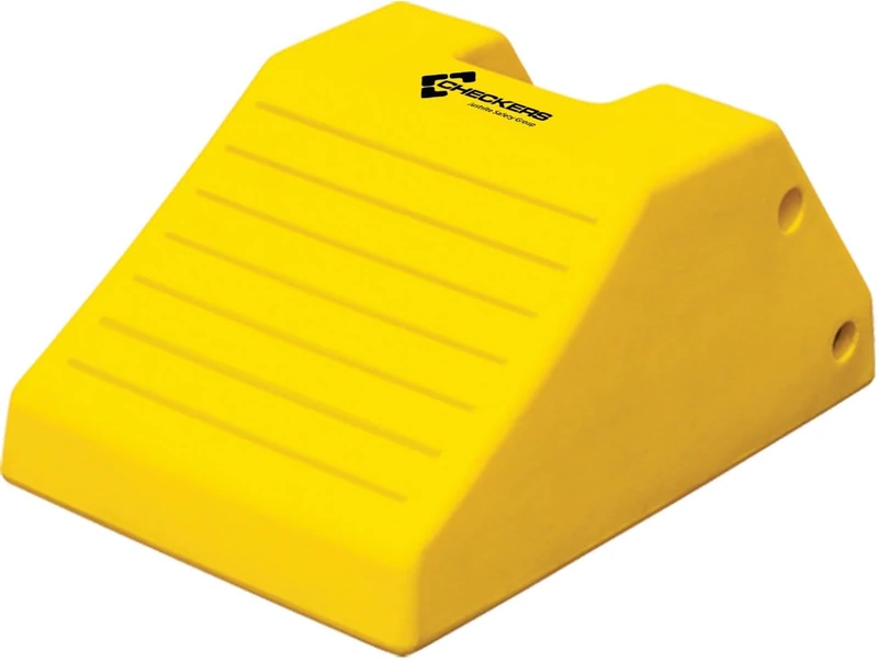 Checkers Industrial Safety Products MC3012 Light Weight Wheel Chock, 21.9" x 14.9" x 10.6", Yellow - Image 1