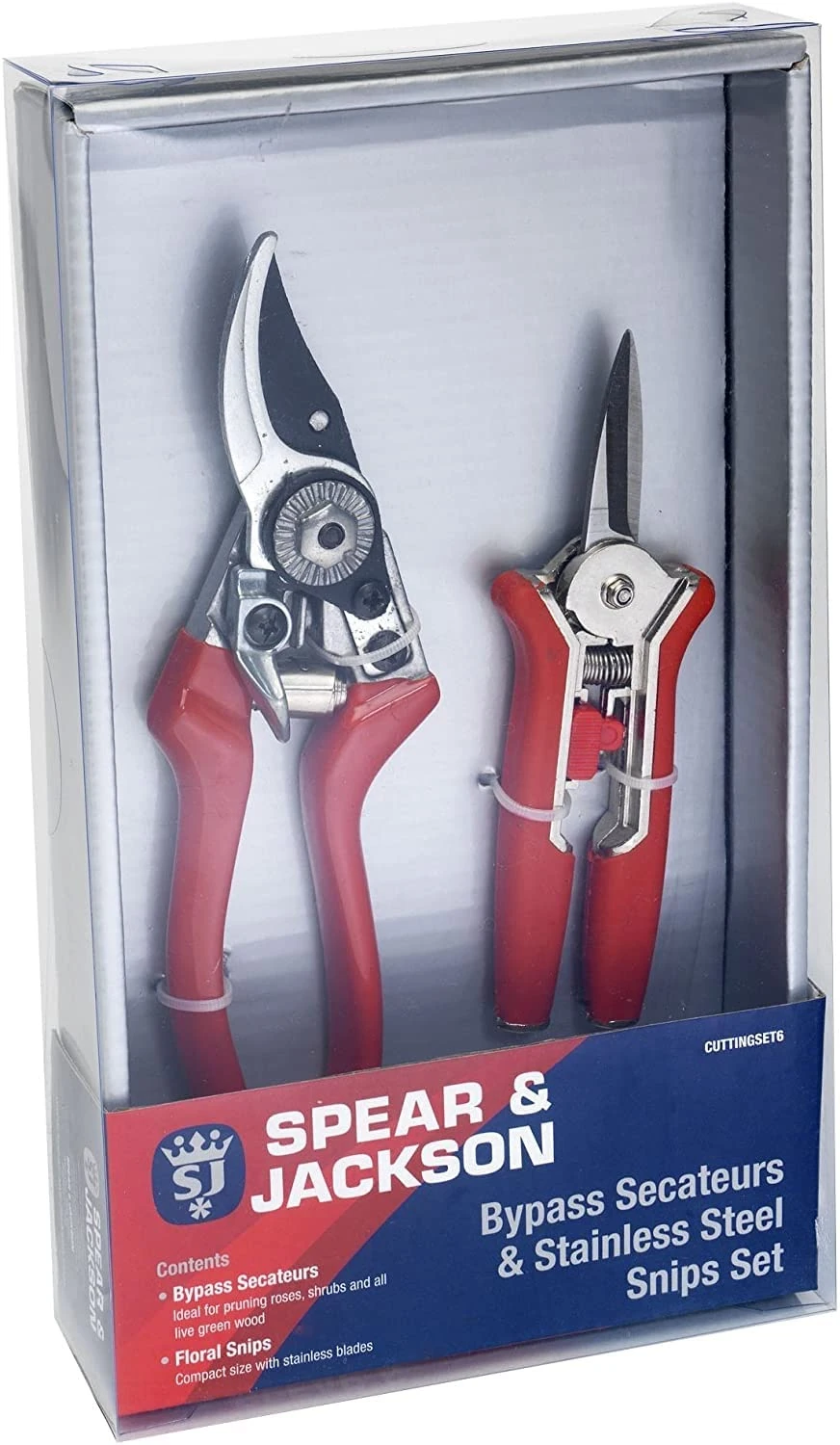 Spear & Jackson CUTTINGSET6 Bypass Secateurs and Floral Snips Set (Twin Set)