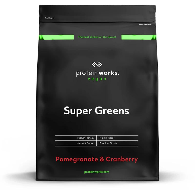 Protein Works - Super Greens Powder, Nutrient Dense Detox Shake, Supports Immune System, Vegan, 83 Shakes, Pomegranate & Cranberry, 1kg