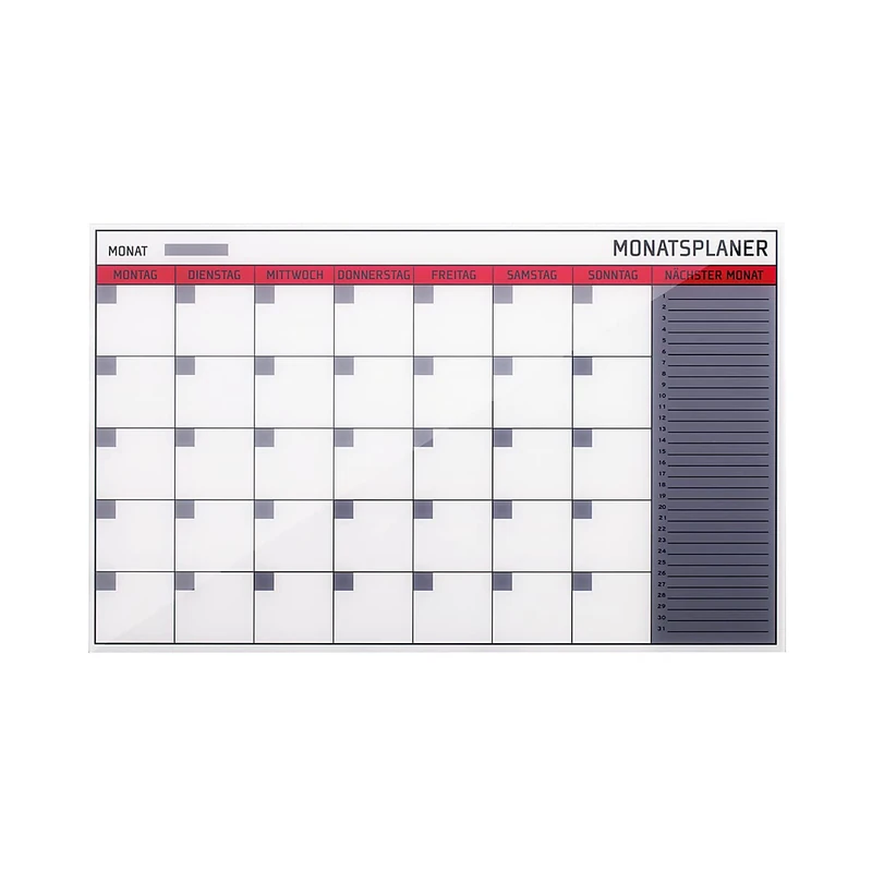Bi-Office Glass Monthly Planner Magnetic Frameless 78 x 48 cm - Image 1