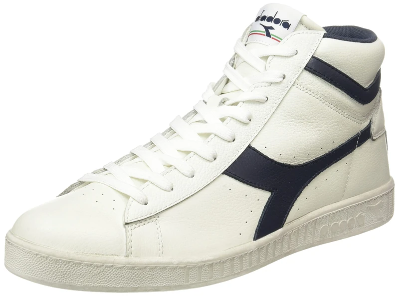 Diadora Unisex Adults’ Game L HIGH Waxed Hi-Top Trainers, White (Bianco/Blu Mar Caspio C5262), 10 UK