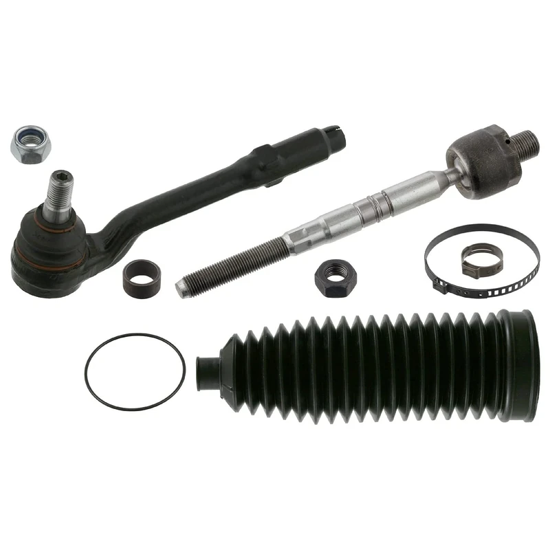 febi bilstein 40523 Tie Rod with end fitting, boot, and additional parts, pack of one