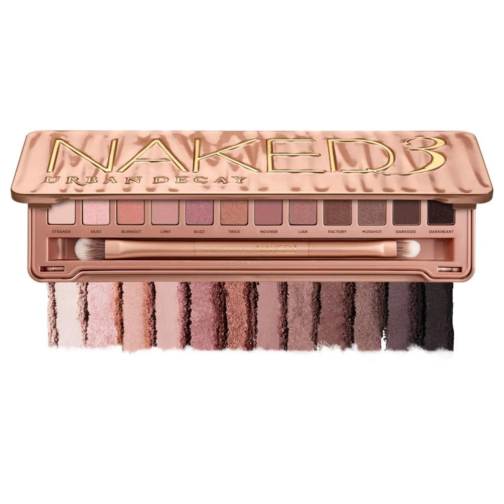Urban Decay Naked 3 Eyeshadow Palette, 12 Rosy Hues for Increased Glow or Smoky Looks, 15.6g