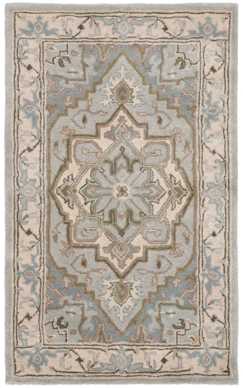 SAFAVIEH Traditional Area Rug for Living Room, Dining Room, Bedroom - Heritage Collection, Short Pile Rug, Green and Light Brown, 69 x 183 cm - Image 1