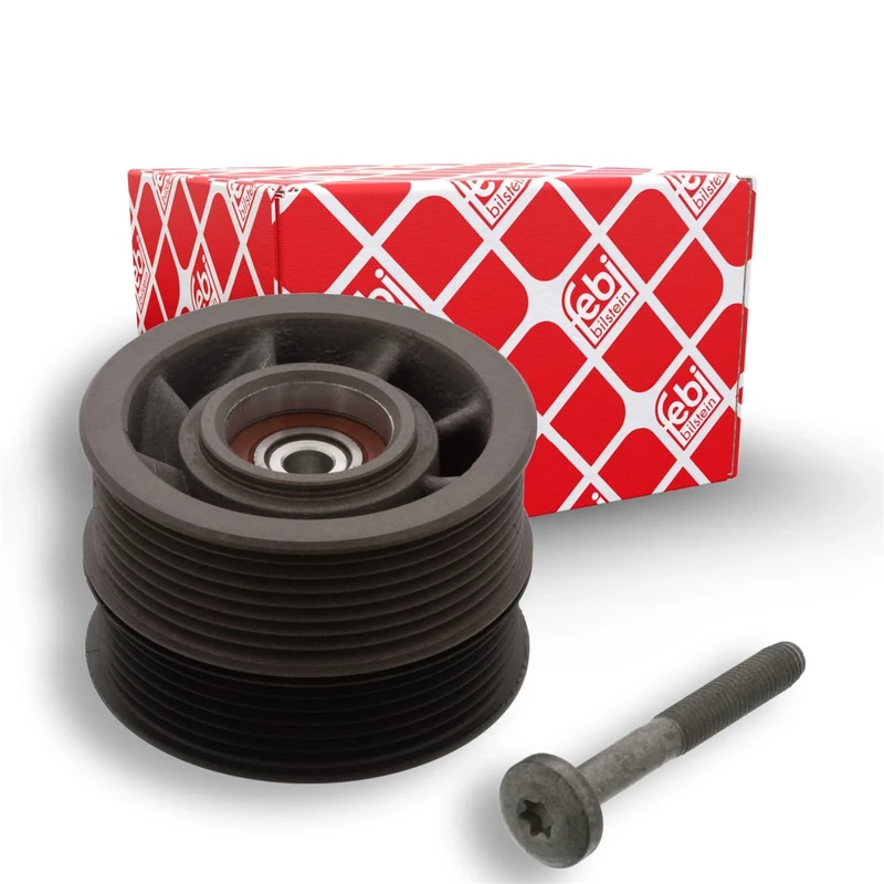 febi bilstein 44978 Idler Pulley for auxiliary belt, with screw, pack of one