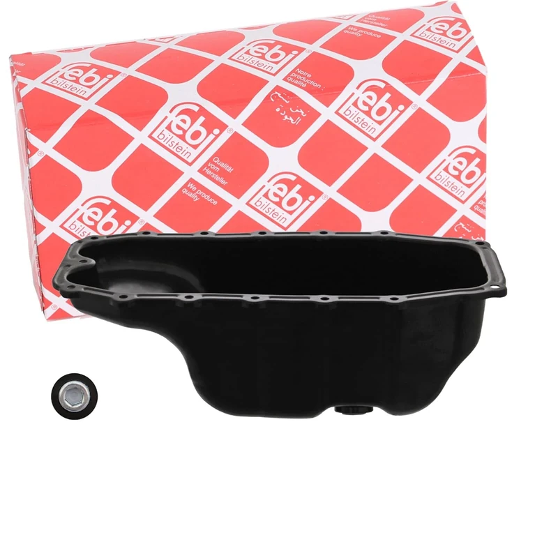 febi bilstein 44880 Sump Pan with oil drain plug and seal ring, pack of one