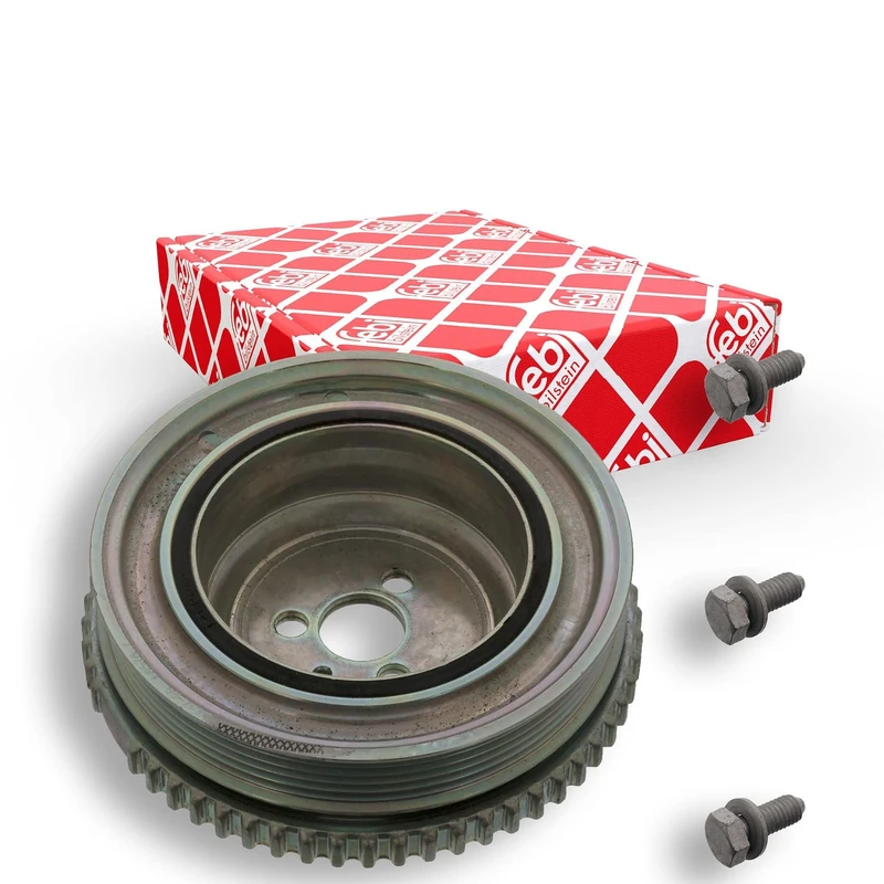febi bilstein 44813 Pulley decoupled, for crankshaft with sensor ring and screws, pack of one