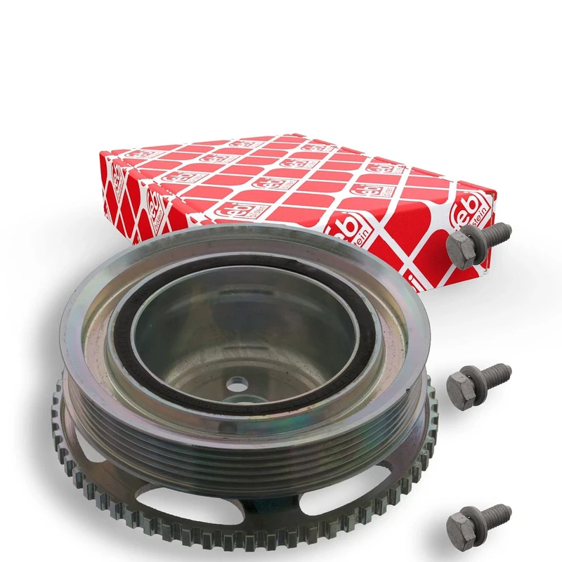 febi bilstein 44815 Pulley decoupled, for crankshaft with sensor ring and screws, pack of one
