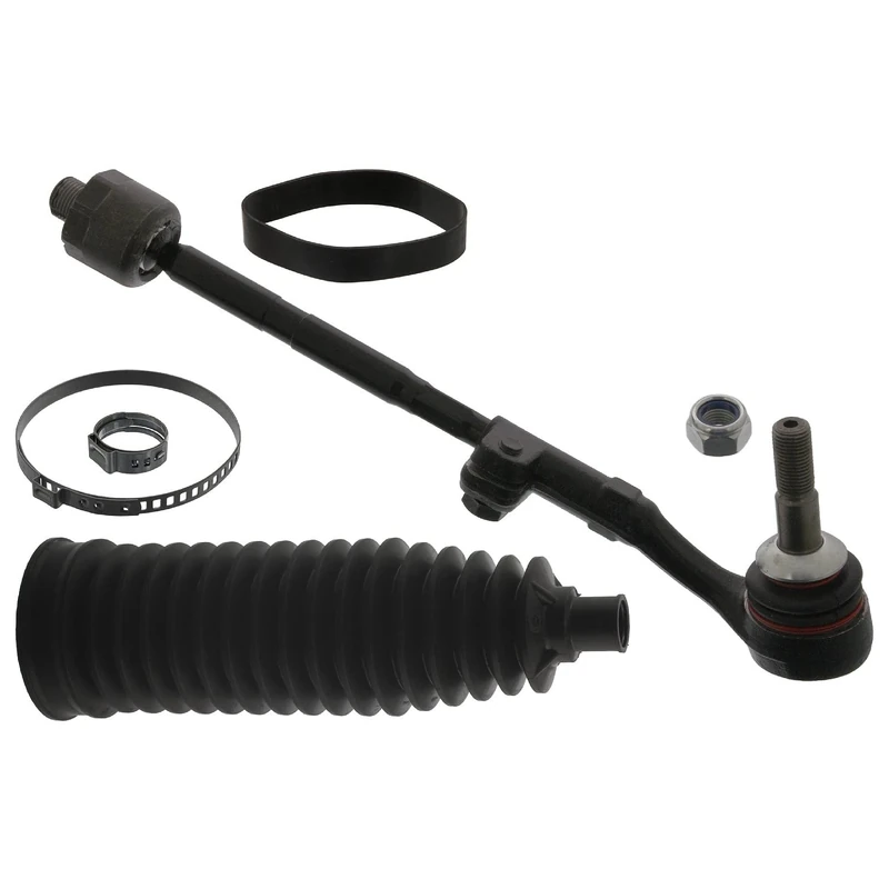 febi bilstein 43508 Tie Rod with end fitting, boot, and additional parts, pack of one