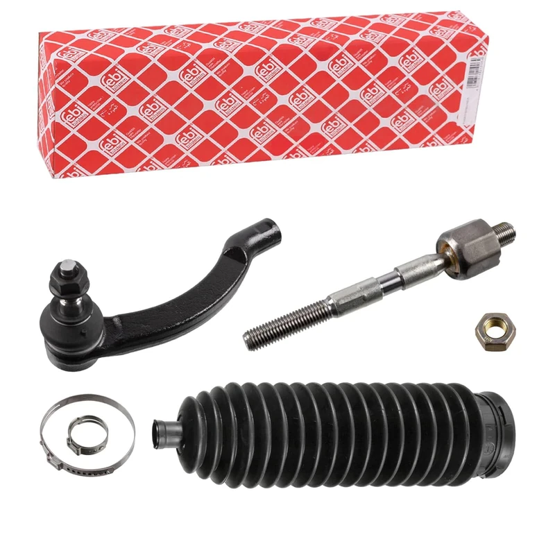 febi bilstein 40569 Tie Rod with end fitting, boot, and additional parts, pack of one