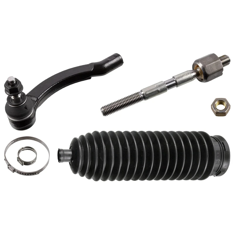 febi bilstein 40570 Tie Rod with end fitting, boot, and additional parts, pack of one