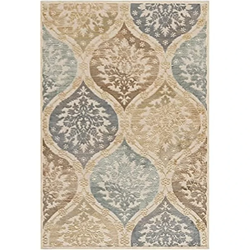 Safavieh Transitional Indoor Woven Rectangle Area Rug, Paradise Collection, PAR189, in Cream / Multi, 160 X 229 cm for Living Room, Bedroom or Any Indoor Space