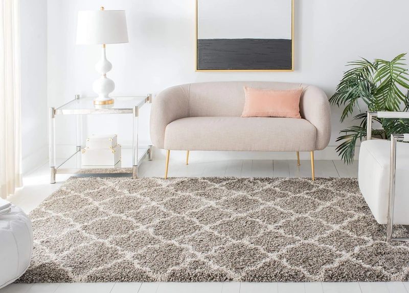 Safavieh Coco Shag Rug, Woven Polypropylene Carpet in Grey / Ivory, 200 X 300 cm - Image 1