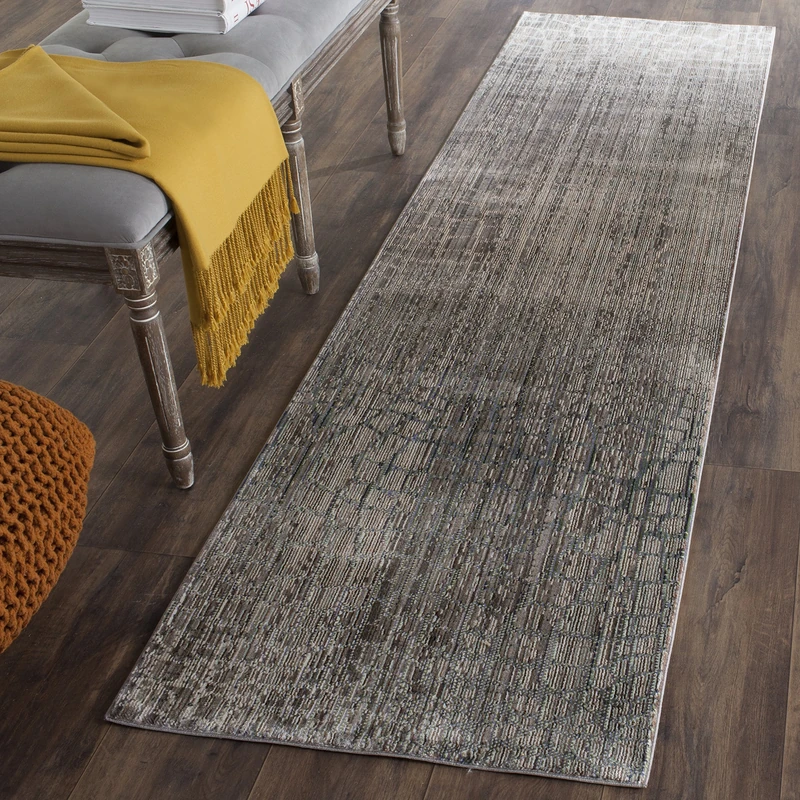 Safavieh Craft Art-Inspired Indoor Woven Runner Area Rug, Valencia Collection, VAL204, in Grey / Multi, 69 X 244 cm for Living Room, Bedroom or Any Indoor Space