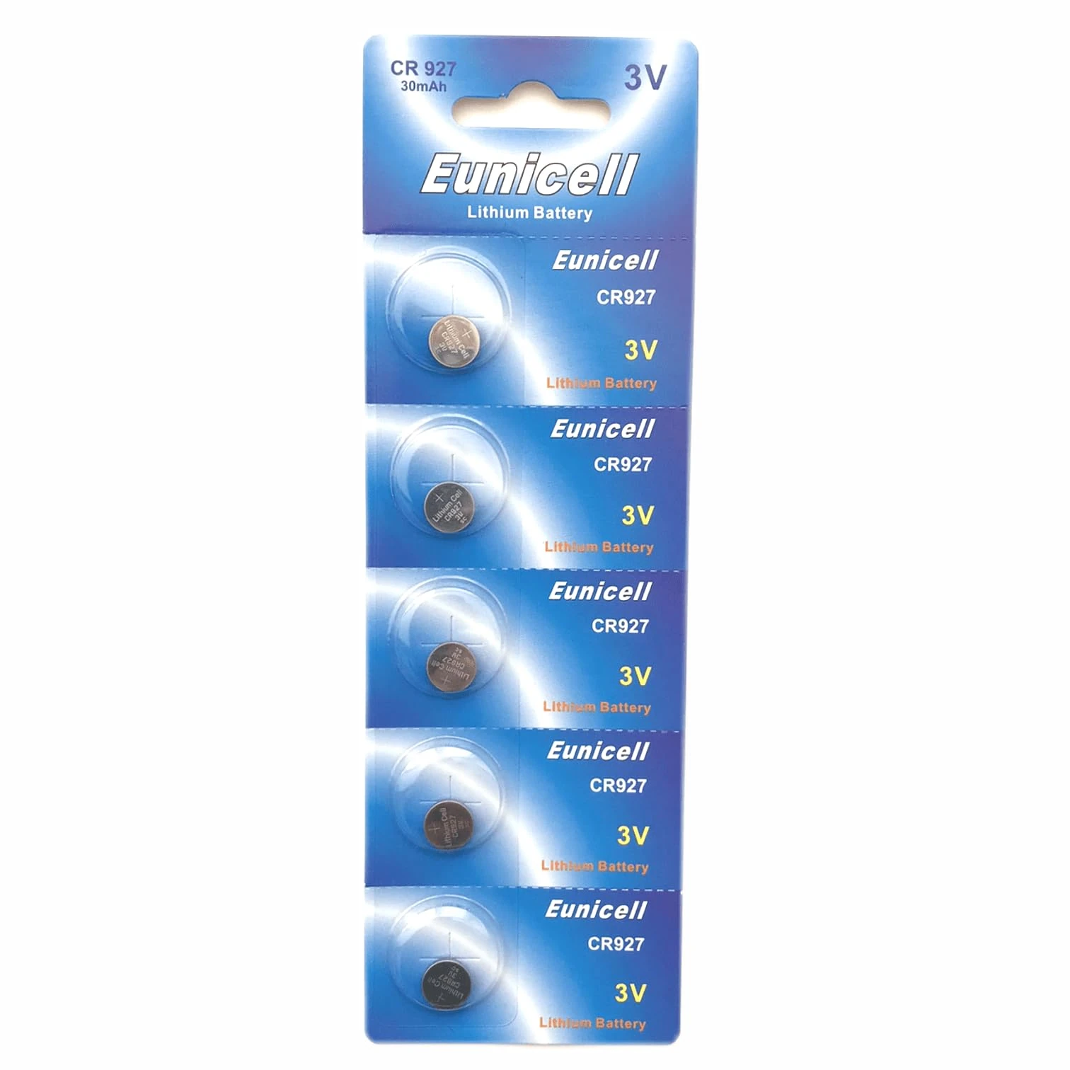 Eunicell Cr927 Lithium Blister Pack 3V 3 Volt Coin Cell Batteries (5 Pcs)