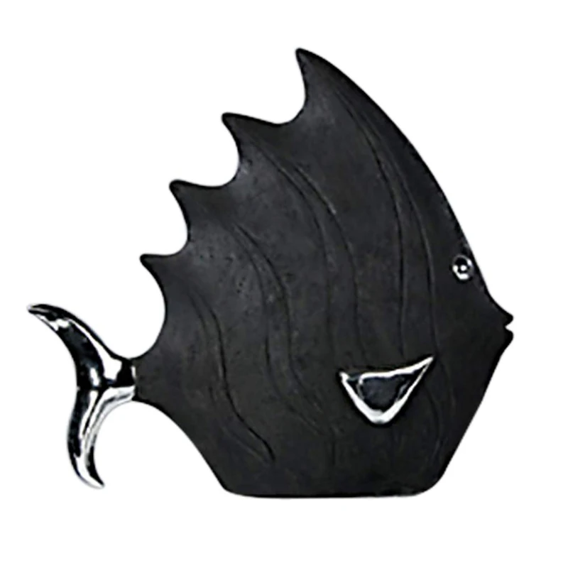 Casablanca Decorative Figure Fish Black Polyresin Height 33 cm Length 36 cm