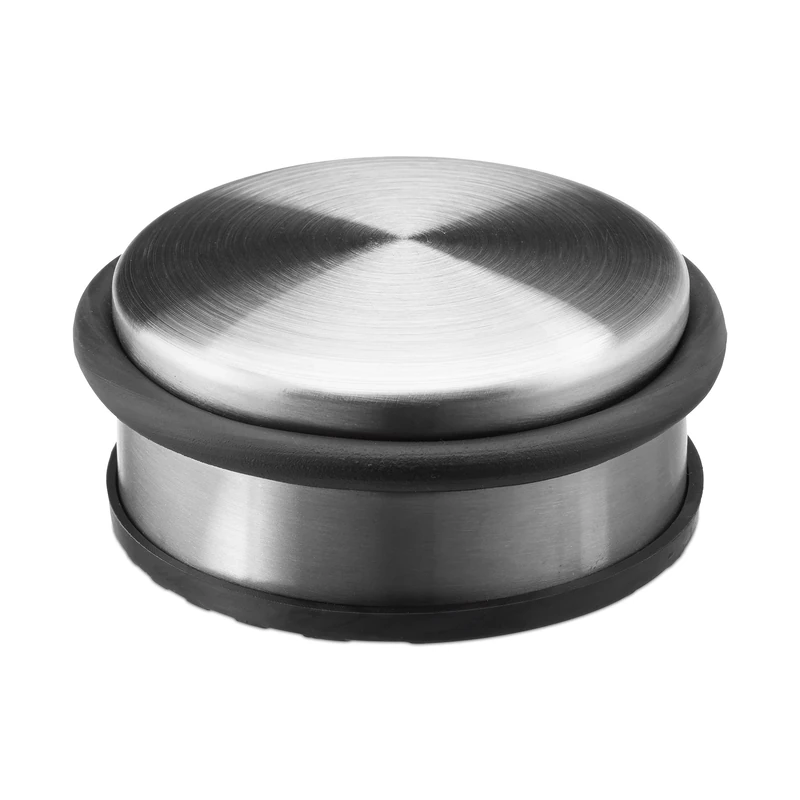 Relaxdays Small Stainless Steel Door Stop With Rubber Ring Doorstop