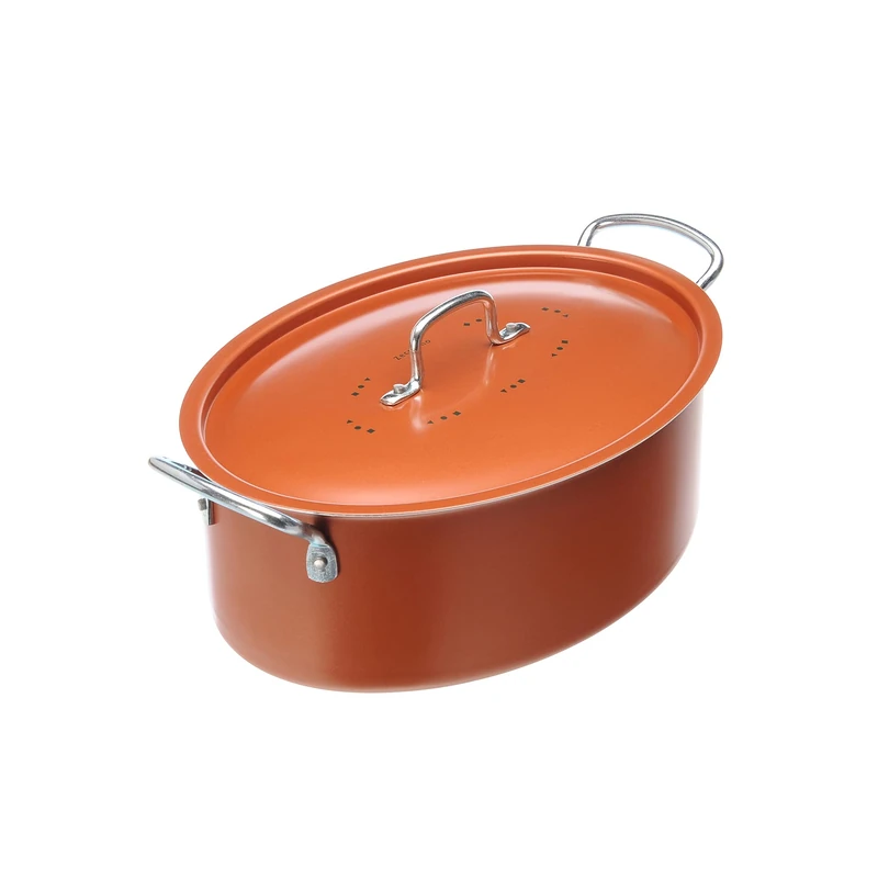 Moneta Zecchino Oval Casserole with Aluminium Lid 28 cm, Food, Silver