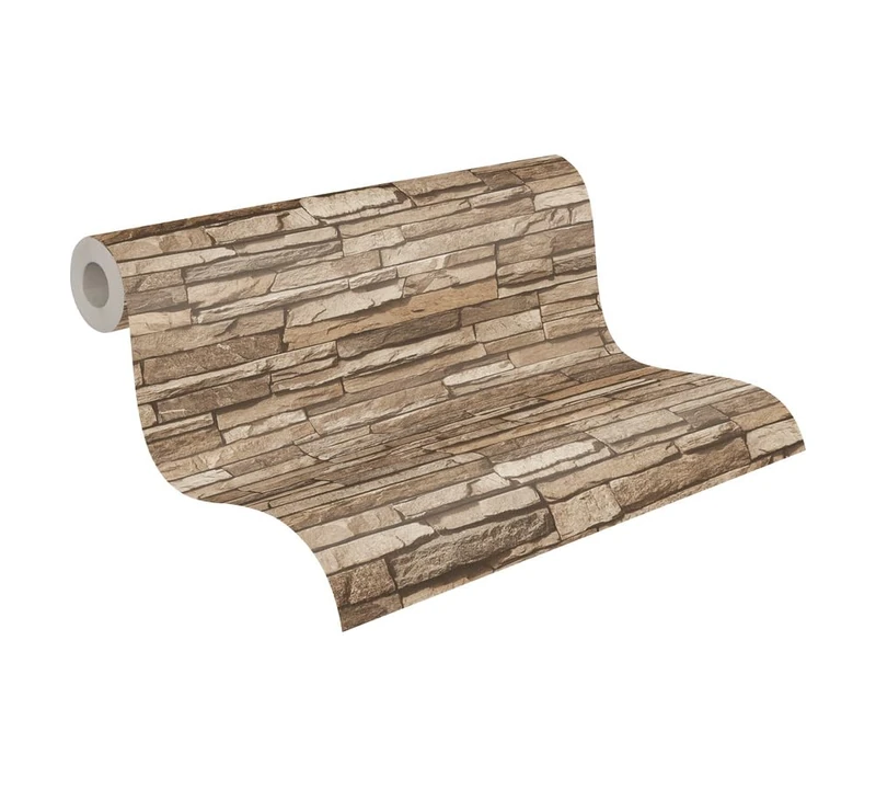 A.S. Création Brick Wallpaper Elements Non-Woven Wallpaper 10.05 m x 0.53 m Brown Beige Made in Germany 958332 95833-2 - Image 1