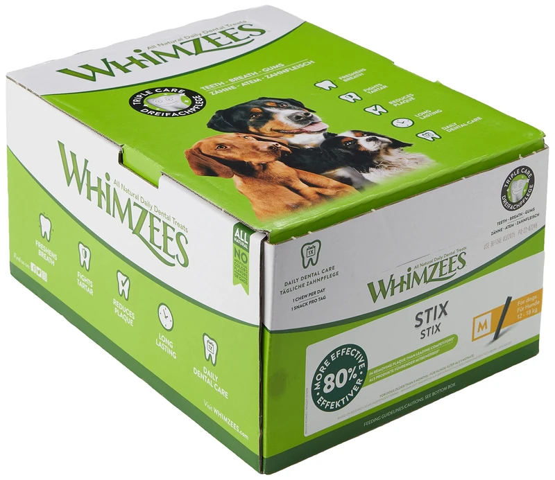WHIMZEES Natural Dental Dog Treats Stix Medium, 1x100