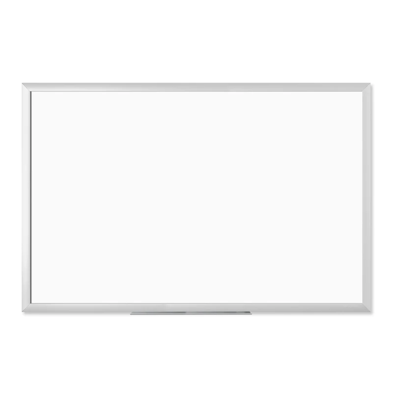 U Brands Tableau effaçable à sec magnétique Value Pack de démarrage, 88,9 x 58,4 cm, Cadre Aluminium argenté Tableau effaçable à sec S2' - 4' Blanc