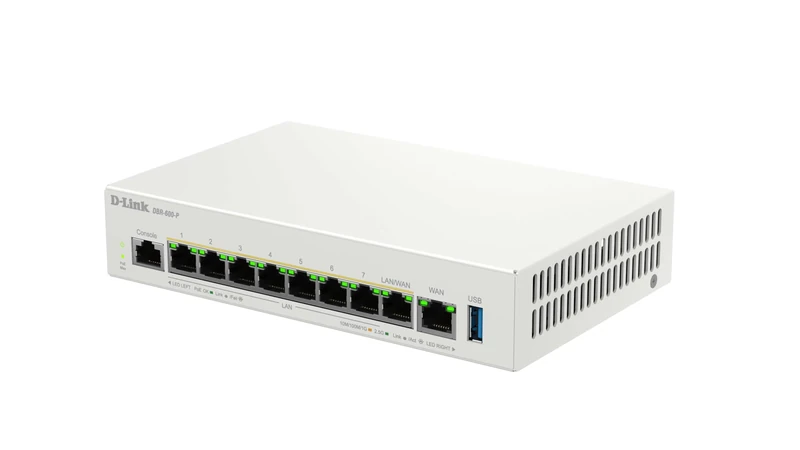 D-Link DBR-600-P Business PoE Router – 2.5G Dual WAN VPN Router with 8× PoE+ Ports (123W), Multi-WAN Load Balancing, Firewall Security, AP Management – Ideal for Small Offices & Cafés