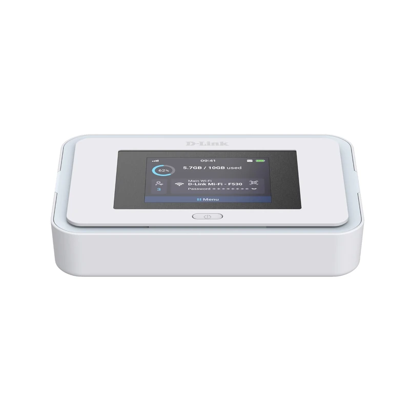 D-Link F530 5G NR AX3000 Wi-Fi 6 Mobile Hotspot, Portable 5G Router, Up to 7.01 Gbps, 2.4" Touchscreen, Connect 32 Devices, 5260 mAh Battery, USB-C PD, microSD File Sharing, SIM Slot, Travel Router