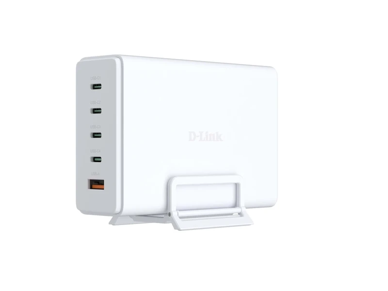 D-Link DCF-241 240W GaN Charger – 5-Port USB Charging Station with 4x USB-C & 1x USB-A, PD 3.1, QC 4.0/3.0, Intelligent Power Management, Compact Design, for Laptops, Phones & More