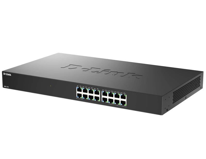 D-Link DMS-1016 16-Port 2.5G Multi-Gigabit Unmanaged Ethernet Switch | Fanless, Metal Housing, Plug & Play, Energy-Efficient | Ideal for SOHO, Wi-Fi 6 / Wi-Fi 7 & IPTV Networks