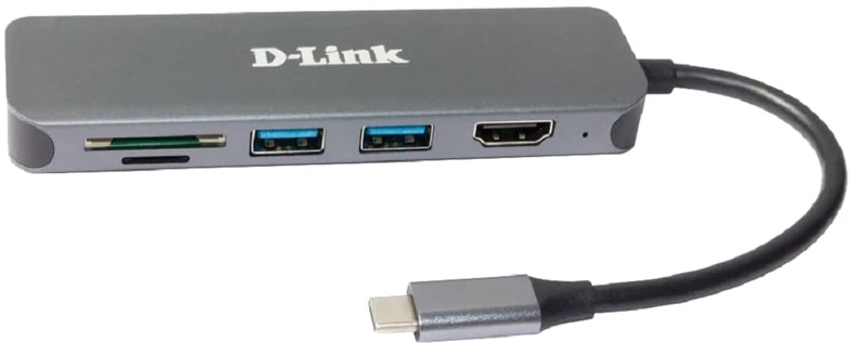 D-Link DUB-2327 6-in-1 USB-C Hub with Power Delivery (PD 60W), 4K HDMI, 2 USB 3.0 Ports, SD/MicroSD Card Reader for PC, MacBook Pro, MacBook Air, iPad Pro, Chromebook, Surface Pro and More