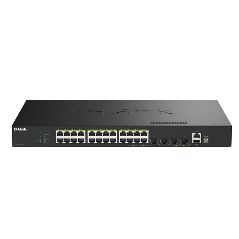 D-Link DGS-1530-28P 28-Port Gigabit Stackable PoE+ Smart Managed Switch