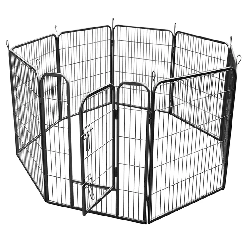RayGar Large Heavy Duty Strong 8 Piece Indoor Outdoor Dog Pen Cage Whelping Pen Fence Run Exercise Playpen 80x100cm - New