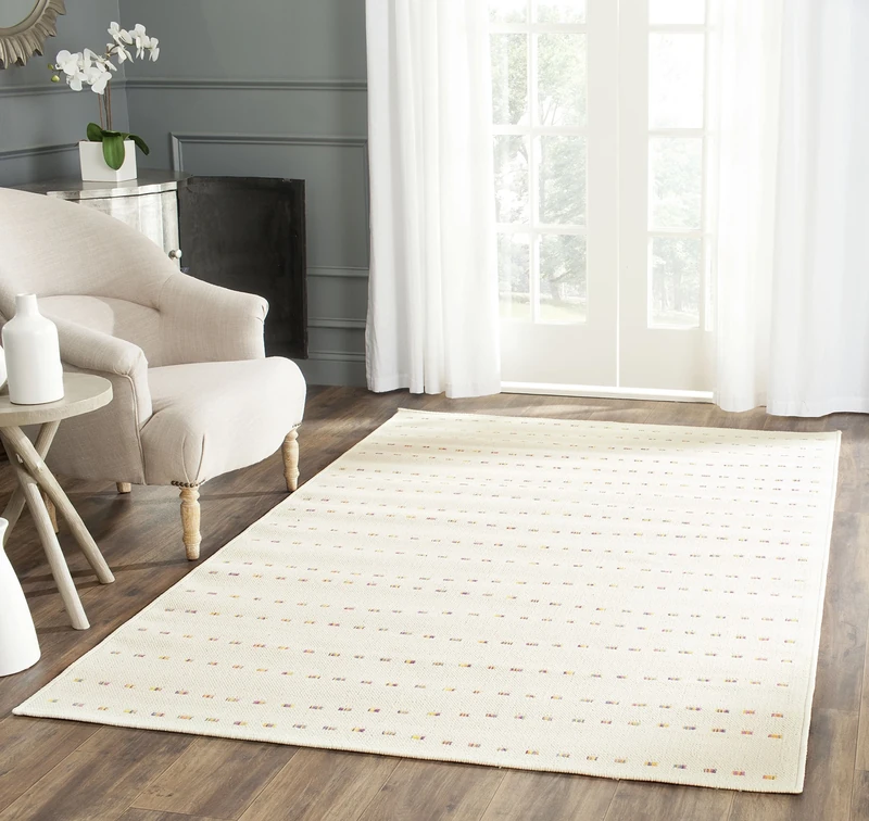 Safavieh Contemporary Indoor Woven Rectangle Area Rug, Havana Collection, HAV214, in Natural/Multi, 122 X 170 cm for Living Room, Bedroom or Any Indoor Space