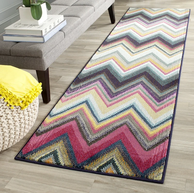 Safavieh Boho Chic Indoor Woven Runner Area Rug, Monaco Collection, MNC234, in Multi, 66 X 244 cm for Living Room, Bedroom or Any Indoor Space