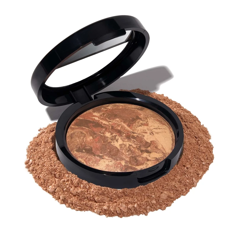 LAURA GELLER Baked Balance-n-Brighten Colour Correcting Powder Foundation (Deep) Buildable Light to Medium Coverage Baked Foundation, Demi-Matte Finish