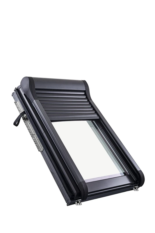 Roto Original External Roller Shutter ZRO Manual Anthracite Metallic Double-Walled Aluminium Slats External Roller Shutter Roof Windows Series Designo R6/R8 Size 054/118 | 05/11