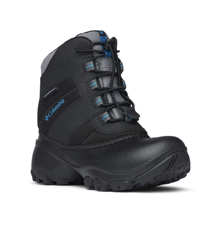 Columbia Boy's Rope Tow Snow Boot Waterproof Hiking Shoes, Black Dark Compass, 8 UK Child - Image 1