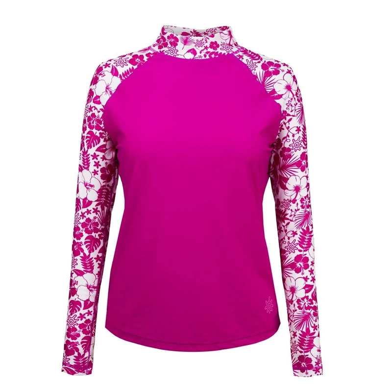 UV Skinz UPF 50+ Women's Aloha Long Sleeve Sun & Swim Shirt - -